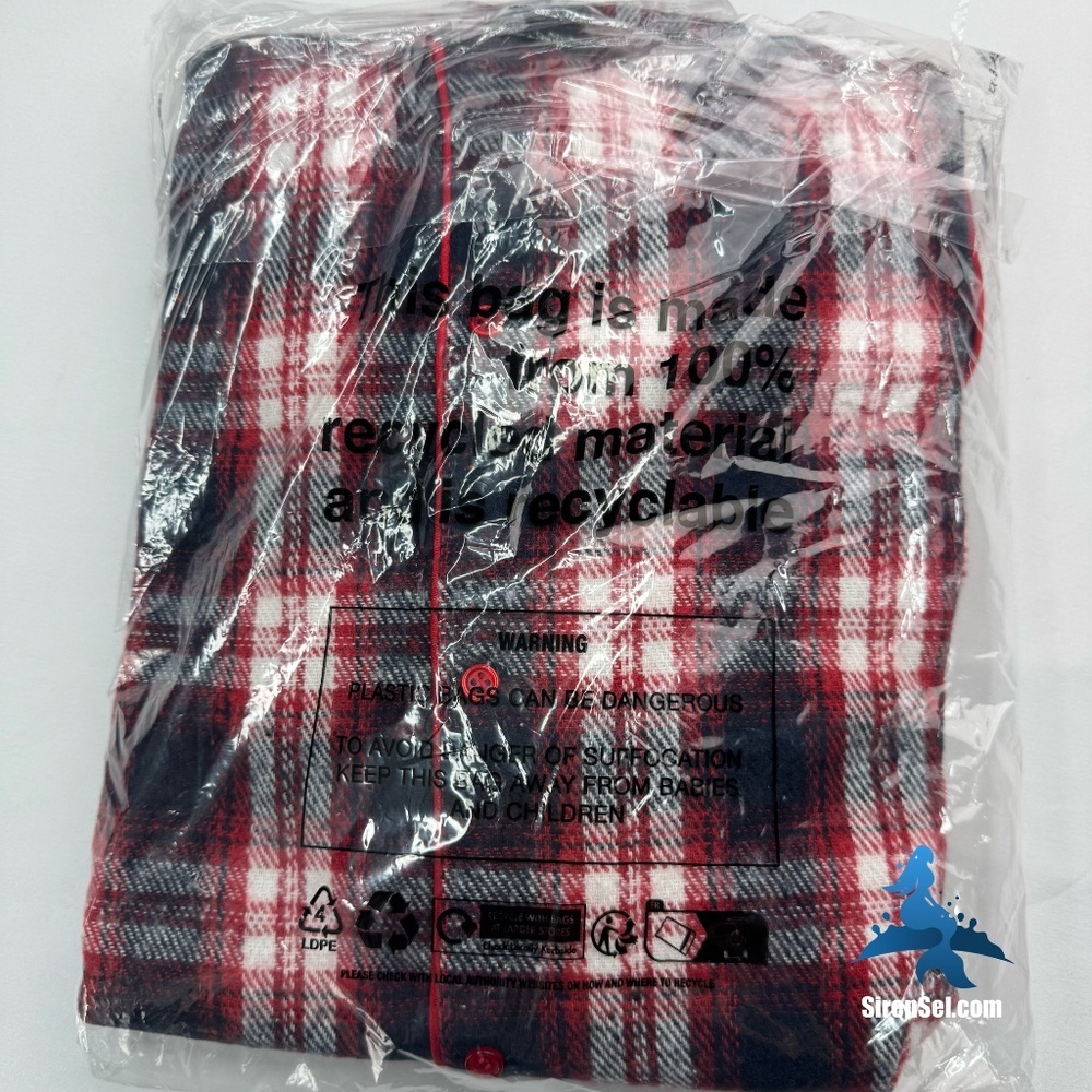 1100 NWT PrettyLittleThing Brushed Check Button Up PJ Top – S – Red Black - Picture 8 of 9